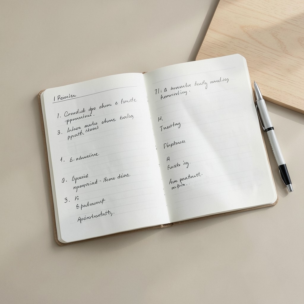 Kalender und Notizen für geplante Beratungstermine auf einem Schreibtisch